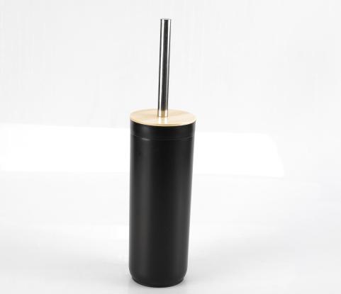 Cylindrical Soap dish，PS + bamboo，black，9.2*43 cm