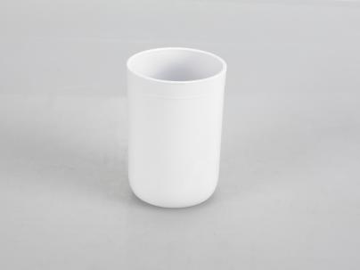 Cylindrical Soap dish，PS + bamboo，white，7.5*10.8 cm