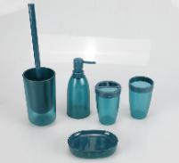 Soap dispenser bottle，AS，atrovirens，Soap dispenser bottle 7.5 * 19 cm;
Toothbrush holder 7.5 * 12 cm;
Mouthwash cup 7.5 * 12 cm;
Soap dish 13 * 9.8 * 2.8 cm;
Toilet brush 9 * 36 cm