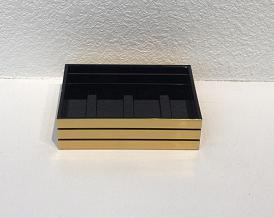 Soap dish，AS + hot stamping，golden，10.5*7.3 cm