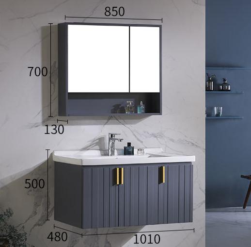 Bathroom cabinet - plywood W/ mirror and basin, 1010 * 480 * 500mm