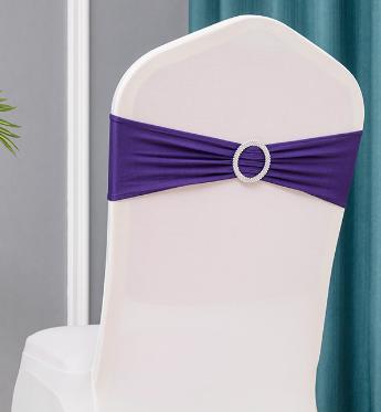 Chair Cover Band-Spandex-Dark purple