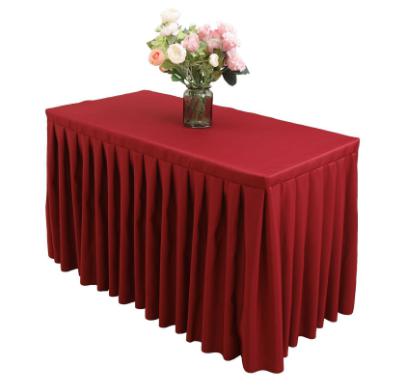 Table Skirting(180*45+75cm)-Wine red