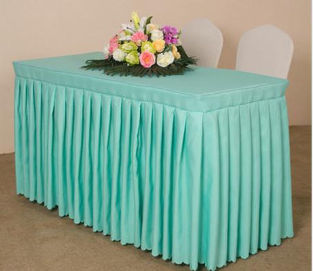 Table Skirting(180*45+75cm)-Tiffany blue