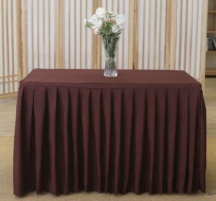 Table Skirting(180*45+75cm)-Dark brown