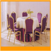 Banquet table and chair