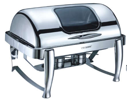 6801 Series-Rectangle   Chafng Dish W/ Glass Lid