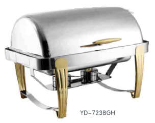 723 Series-Rectangle  Chafng Dish W/ Golden Feet
