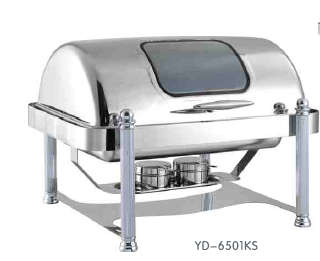 6501 Series-Rectangle  Chafng Dish W/Glass Lid
