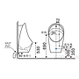 Inductive hanging urinal