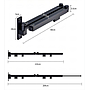 Retractable Laundry Rod，Space Aluminum，Black，5.5*10.5*60CM

