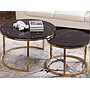 Titanium + Black And White Root Combination coffee Table,Metal,D80*D60Cm