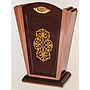 Podium,Steel plated with rose gold + wood,590*430*1170mm