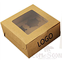 Kraft Cup Cake Box 4 holes w/ logo，16*16*7.5cm