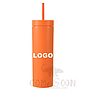 Plastic Straight Skinny straw Mug w/logo 16oz 574ml orange