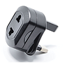 Two pin plug to British standard plug,Black