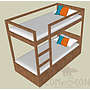 Bunk Bed Set,Chipboard ,110(W) * 210(L) * 170(H) Cm