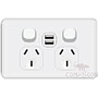 10A Horizontal double powerpoints + 2 USB（5V/2.1A),2g 1 way, 120*78mm