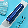 Customized Thermos Bottle, Display temperature, 500ml, S/S 304, Royal Blue（Flat paint), With two  customized white logos